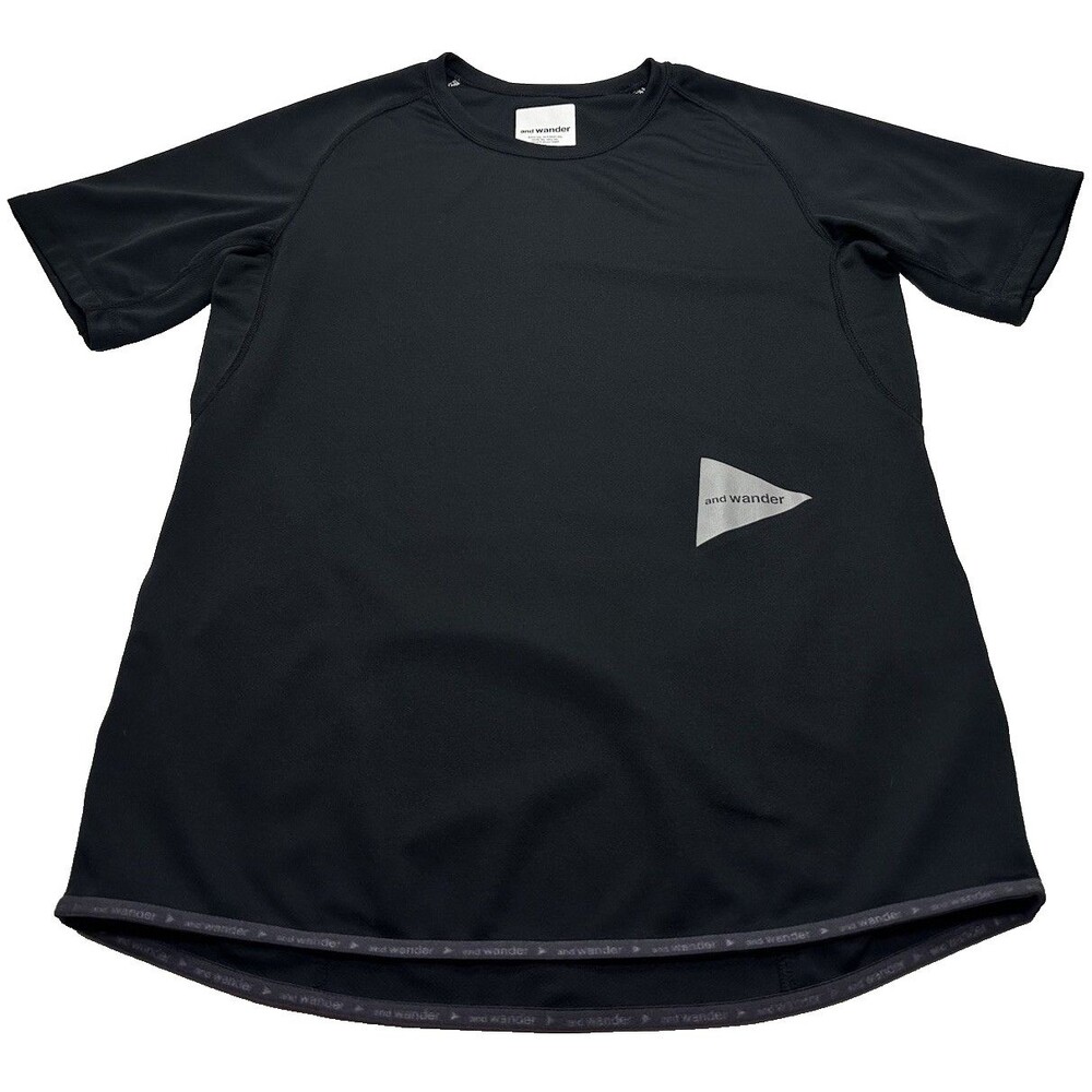 Men's And Wander Power Dry Jersey Raglan Short Sleeve Shirt Size Large Black